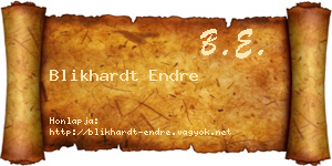 Blikhardt Endre névjegykártya
